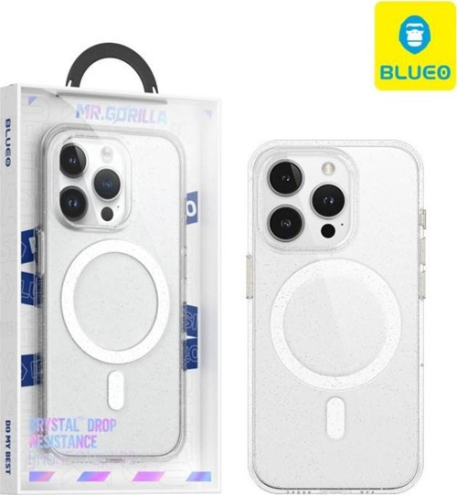 iPhone 15 Uyumlu Crystal Pro Drop Resistance Magsafe Glitter Transparent Telefon Kılıfı
