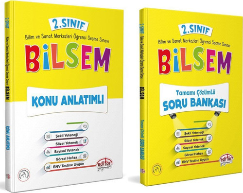Editör Yayınları 2.Sınıf Bilsem Konu ve Soru Bankası Seti 2 Kitap