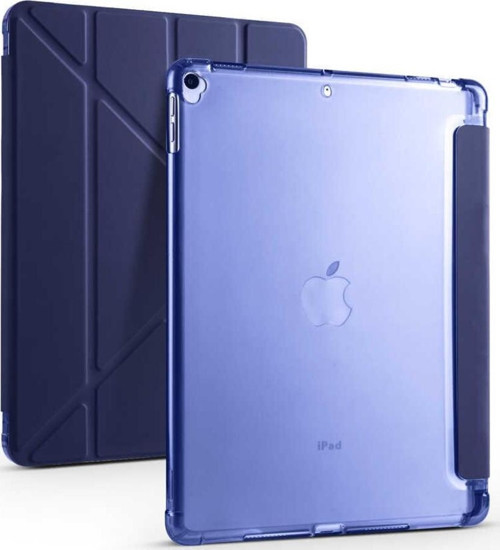 Apple iPad Pro 10.5 Kılıf Yatay ve Dikey Standlı Uyku Modlu Kalemlikli Trifold Arkası Silikon Kılıf