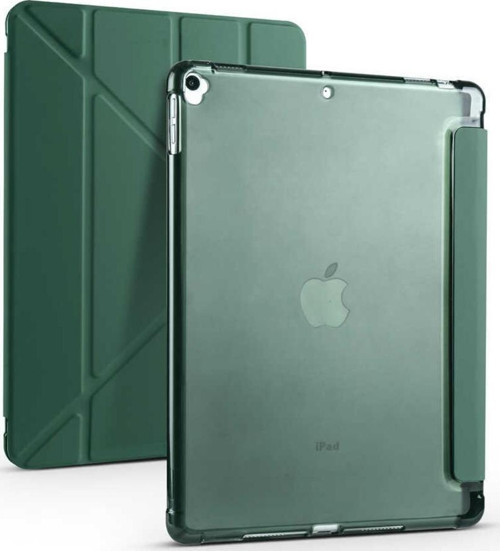 Apple iPad Pro 10.5 Kılıf Yatay ve Dikey Standlı Uyku Modlu Kalemlikli Trifold Arkası Silikon Kılıf