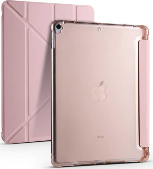 Apple iPad Pro 10.5 Kılıf Yatay ve Dikey Standlı Uyku Modlu Kalemlikli Trifold Arkası Silikon Kılıf