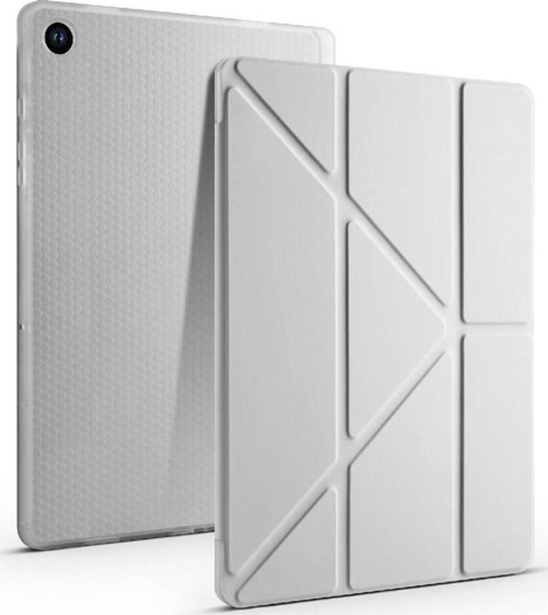 Samsung Galaxy Tab A9 Kılıf Yatay ve Dikey Standlı Uyku Modlu Kalemlikli Trifold Arkası Silikon Tablet Kılıfı