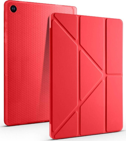 Samsung Galaxy Tab A9 Kılıf Yatay ve Dikey Standlı Uyku Modlu Kalemlikli Trifold Arkası Silikon Tablet Kılıfı