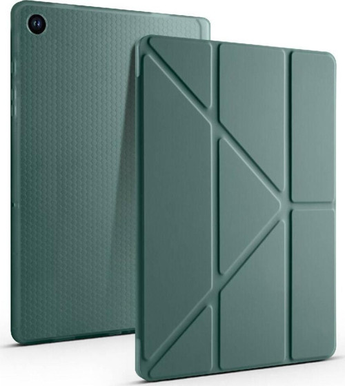Samsung Galaxy Tab A9 Kılıf Yatay ve Dikey Standlı Uyku Modlu Kalemlikli Trifold Arkası Silikon Tablet Kılıfı