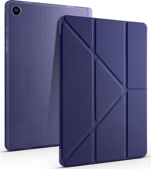 Samsung Galaxy Tab A9 Kılıf Yatay ve Dikey Standlı Uyku Modlu Kalemlikli Trifold Arkası Silikon Tablet Kılıfı