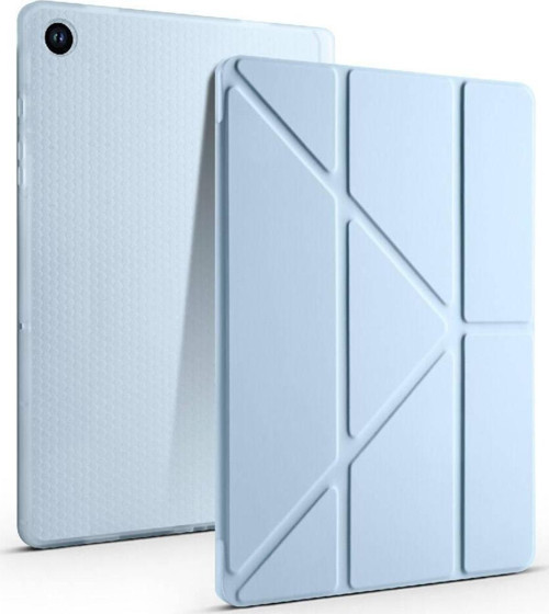 Samsung Galaxy Tab A9 Kılıf Yatay ve Dikey Standlı Uyku Modlu Kalemlikli Trifold Arkası Silikon Tablet Kılıfı