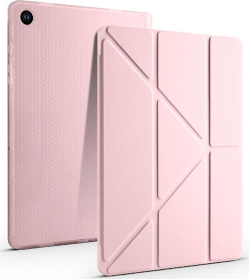 Samsung Galaxy Tab A9 Kılıf Yatay ve Dikey Standlı Uyku Modlu Kalemlikli Trifold Arkası Silikon Tablet Kılıfı