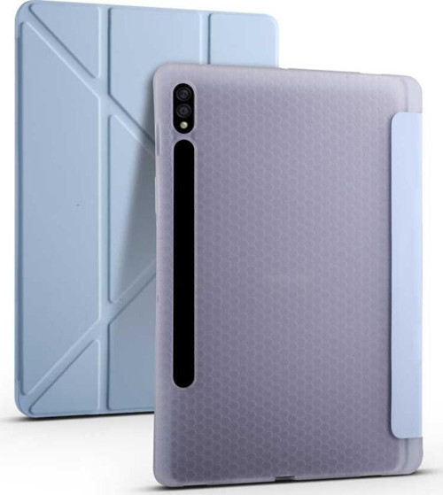 Samsung Galaxy Tab S8 SM-X700 Yatay ve Dikey Standlı Uyku Modlu Kalemlikli Trifold Arkası Silikon Kılıf