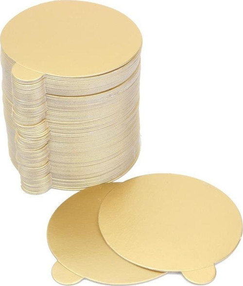 Turta Mendili / Pasta Altlığı Gold -Altın Düz Kenarlı Kalın Yuvarlak 24 cm 10 adet