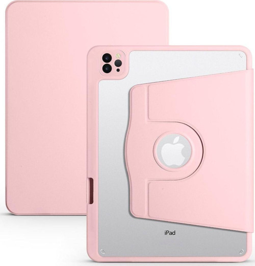 iPad Pro 11 2021 (3.Nesil) Fuchsia Termik Kalem Bölmeli Dönebilen Standlı Kılıf