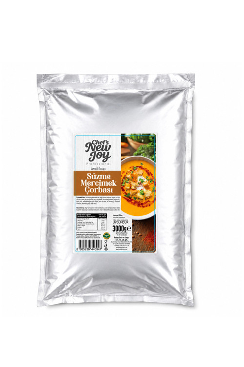 Süzme Mercimek Çorbası 3000 gr Lentil Soup Hazır Çorba