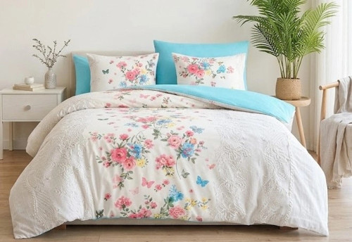 Butterfly %100 Pamuk Ranforce Çift Kişilik Nefes Alan Terletmeyen Konfor Nevresim Takımı