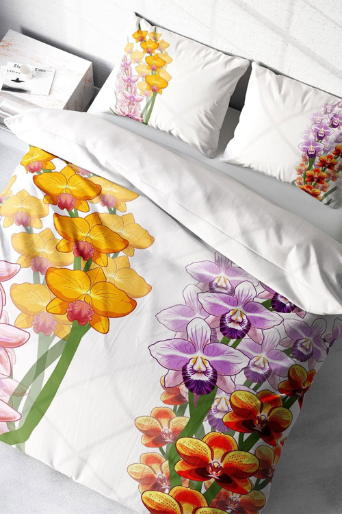 Kıng Sıze Orchid Naturel Çift Kişilik Nevresim Takımı