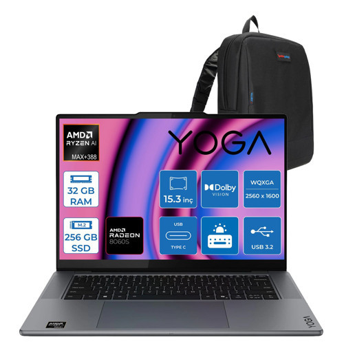 Yoga Pro 7 15ASH11 Amd Ryzen Aı Max+ 388 32GB LPDDR5X 256GB SSD Amd Radeon 8060S 15.3" 2.5k OLED 165Hz Dokunmatik Freedos Taşınabilir Bilgisayar 883W50029TRF01 + Zettaçanta