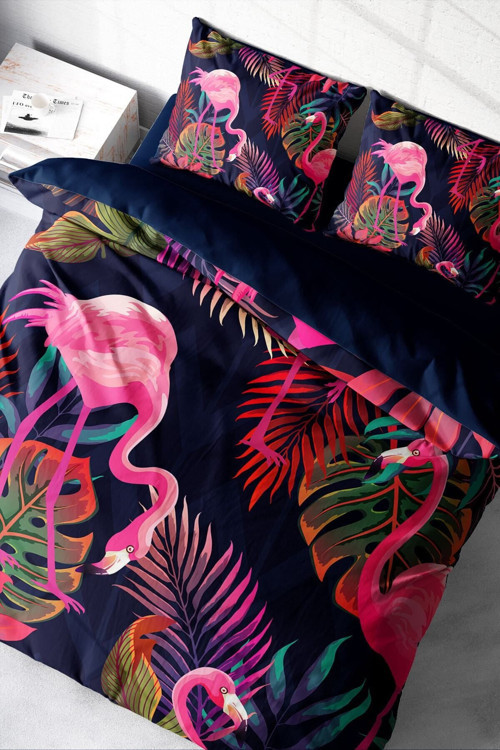 Kıng Sıze Flamingo I 3D Çift Kişilik Nevresim Takımı