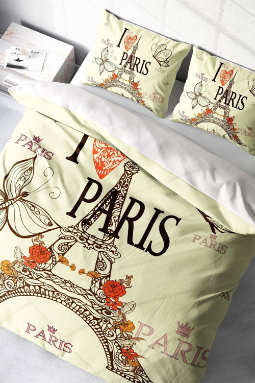 Kıng Sıze I Love Paris Romantik Çift Kişilik Nevresim Takımı
