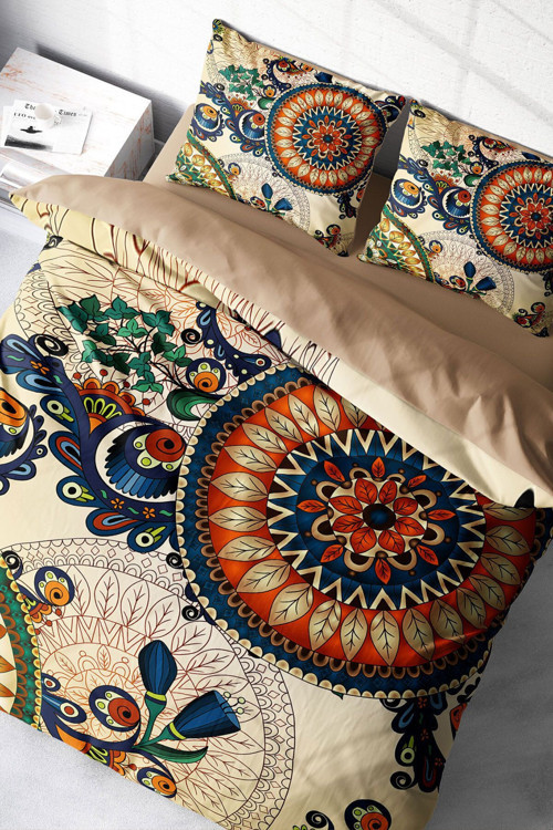 Lastikli Çarşaflı %100 Pamuk Saten Çift Kişilik Nevresim Takımı Authentic