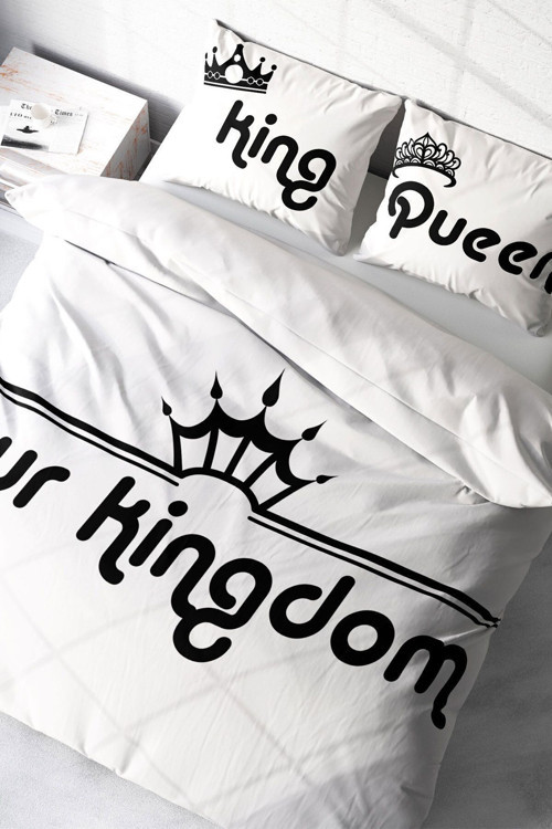 Lastikli Çarşaflı %100 Pamuk Saten Çift Kişilik Nevresim Takımı Kingdom Room