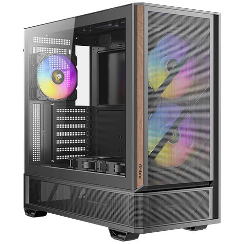 P30 ARGB Mid Tower ATX Ahşap Detaylı Temperli Camlı Siyah Bilgisayar Kasası