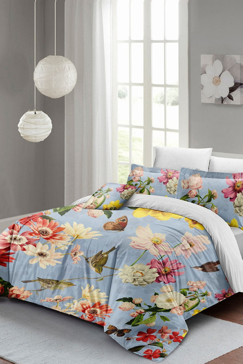 Rose Mix Çift Kişilik Nevresim Takımı 3D Pamuk Saten