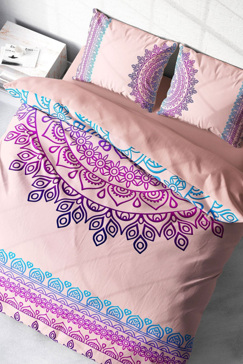 Çift Kişilik Nevresim Seti Sık Dokuma Pamuk Saten 3D Özel Tasarım Soft Mandala Klasik (Çarşafsızdır)