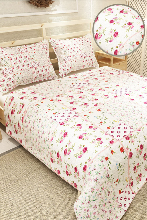 Pike Takımı Jakar Dokuma Pamuklu 3D Dijital Baskı Rose Branch