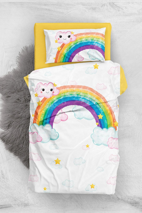 Rainbow Girls 3D Pamuk Saten Bebek Nevresim Takımı
