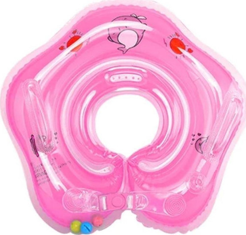 Pembe Zilli Bebek Yüzme Boyun Simidi Emniyet Kilitli Bebek Simiti Bebek Boyunluk Deniz Boyunluğu
