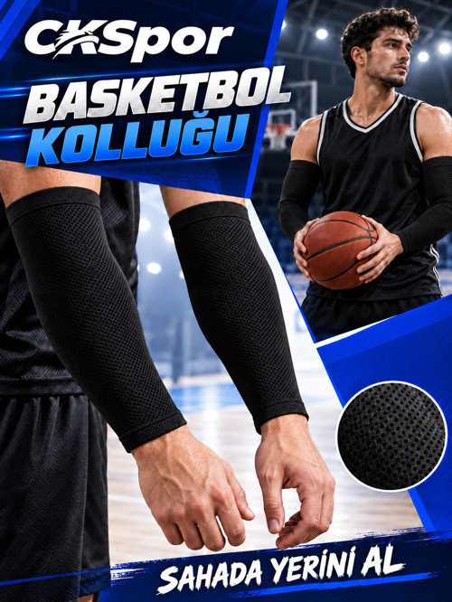 Esnek Spor Kolluğu 1 Çift Basketbol Koşu Fitness Antrenman Kol ve Dirsek Kolluğu