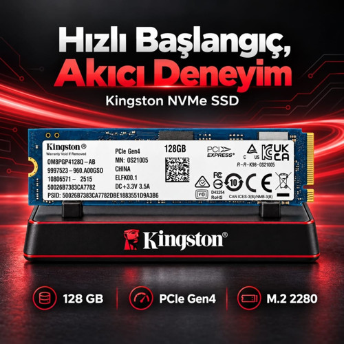 128GB M.2 2280 NVMe PCIe Gen4 SSD OM8PGP4128Q-AB
