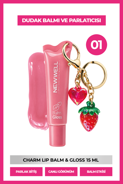 Charm Lip Balm & Gloss – Dudak Balmı ve Parlatıcısı Pembe 01 15 ml
