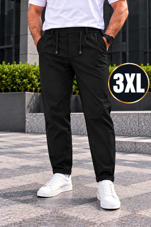Erkek Battal Esnek Diagonel Kumaş Jogger Pantolon Rahat Kesim Lastikli Spor Şık Günlük Pantolon