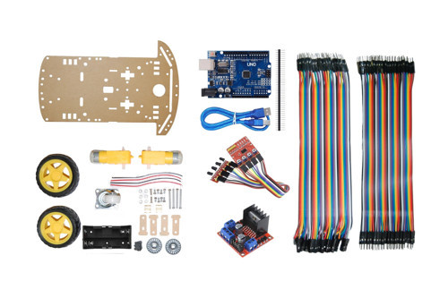 Çizgi İzleyen Robot Araba Kiti - 18650 Pil Yuvalı Set (2WD + Arduino + Motor Sürücü + 4 Kanal Sensör)
