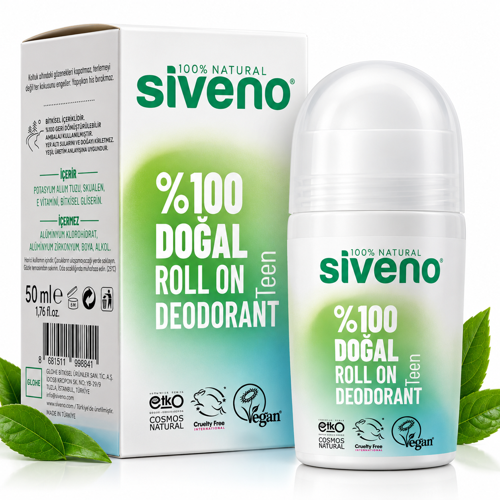 %100 Doğal Roll-On Teen Blue Genç Erkek Deodorant Ter Kokusu Önleyici Bitkisel Roll On