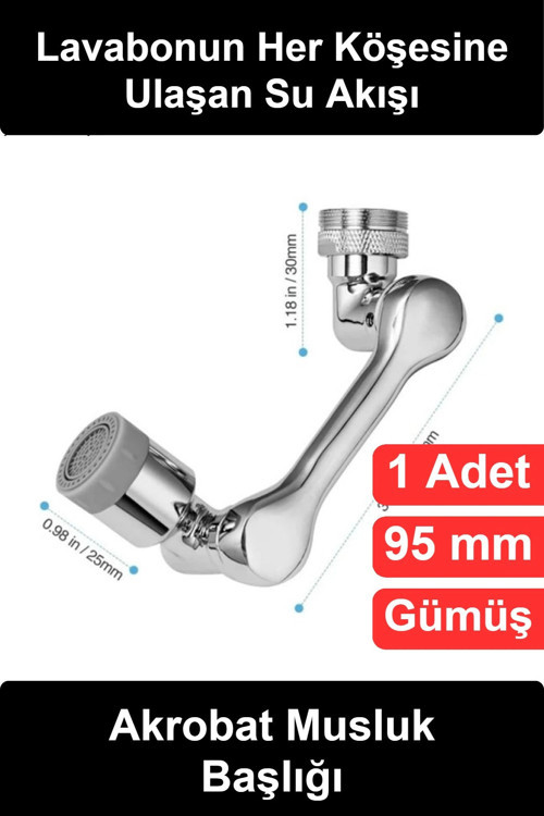 #MuslukBaşlığı Akrobat Musluk Başlığı 1080 Derece Dönebilen Robotik Kol Perlatör Çift Fonksiyonlu Fı