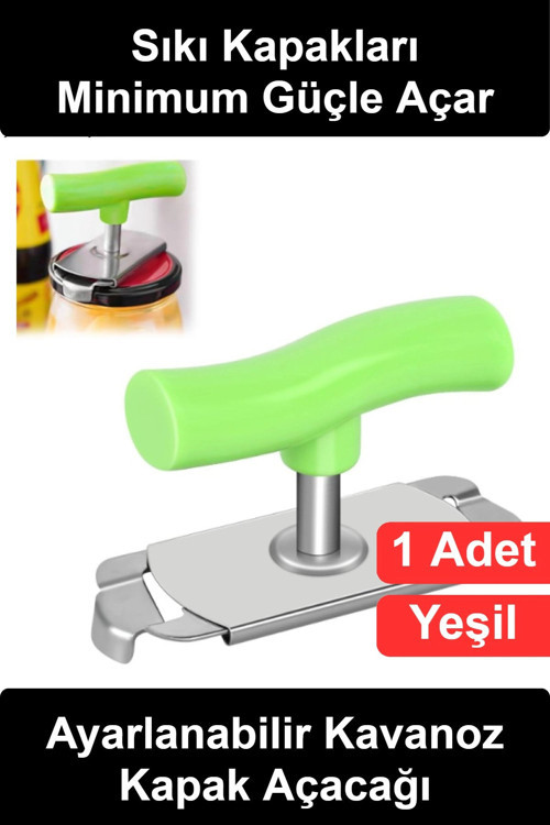 #KapakAçacağı Ayarlanabilir Paslanmaz Çelik Kavanoz Kapak Açacağı Şişe Açıcı Ergonomik Tutacaklı Ev