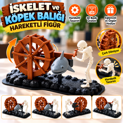 Hareketli Köpek Balığı Kesen iskelet Akvaryum Dekoru