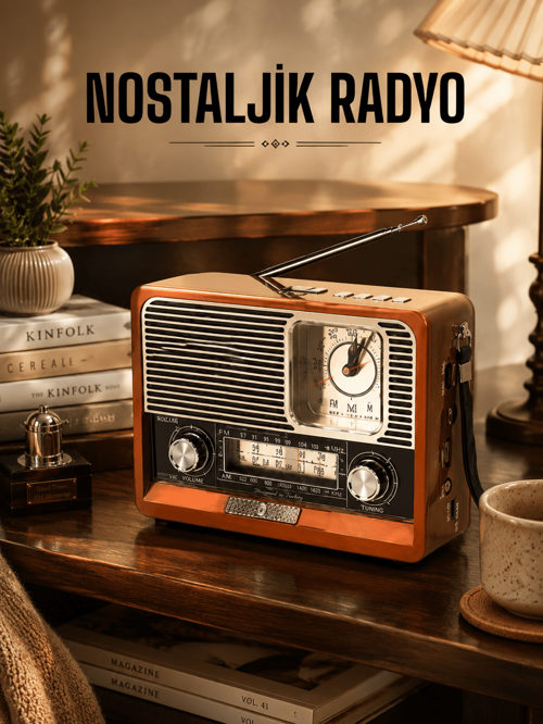 uygun Ahşap Görünümlü Retro Bluetooth Radyo USB,AUX Ve SD Kart Girişli popüler