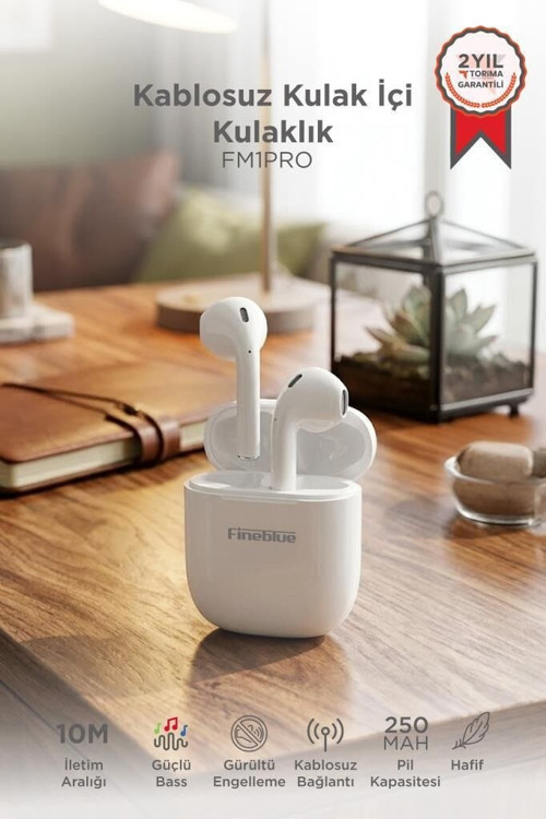 Premium Fineblue Kulak İçi Kablosuz Kulaklık FM1PRO Yürüyüş Aracı Aktif Yaşam Ofis Gereci