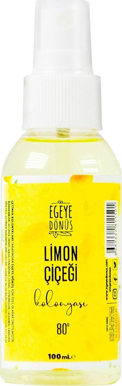 Çanta Cep Boy Limon Çiçeği Kolonyası Sprey - 100 Ml. (80 DERECE) - (PARFÜMLÜ)