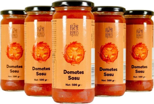 Ev Yapımı Yemek Için Hazır Domates Sosu 5'li Cam Kavanoz - 500 Gr.