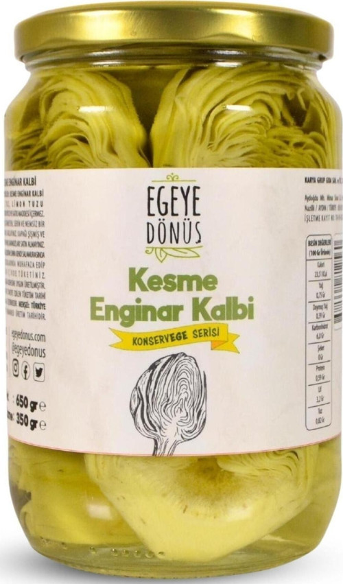 Kesme Enginar Konserve - Yarma Enginar Kalbi (meze, Izgara, Salata Için Yemeğe Hazır) - 650 Gr.