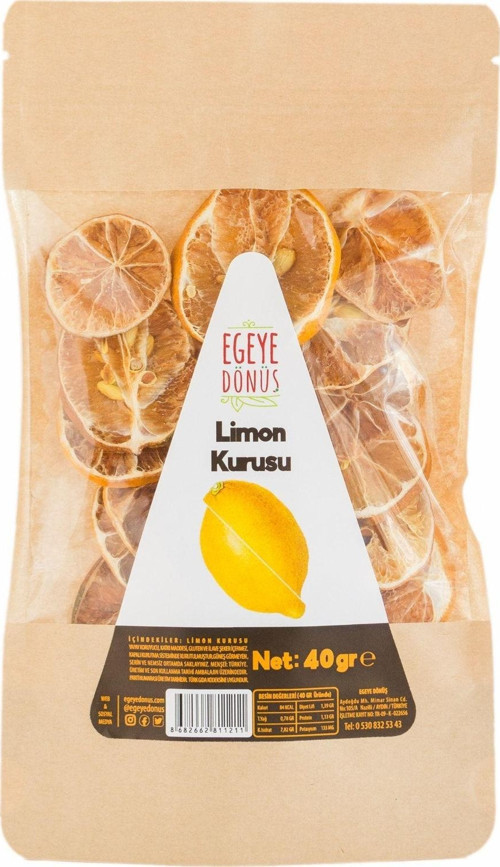 Şekersiz Limon Meyvesi Kurusu Cipsi - 40 Gr (Yüksek Aroma - Kokteyl Meyvesi -Koruyucu İçermez)