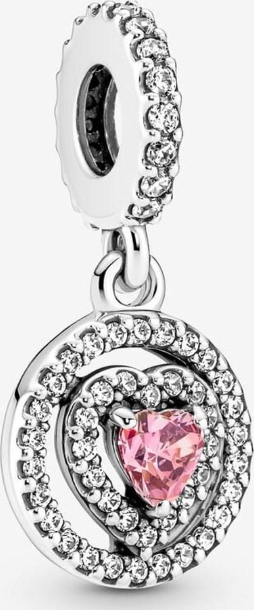 791476C01 - Işıltılı Çift Hale Kalpli Sallantılı Charm