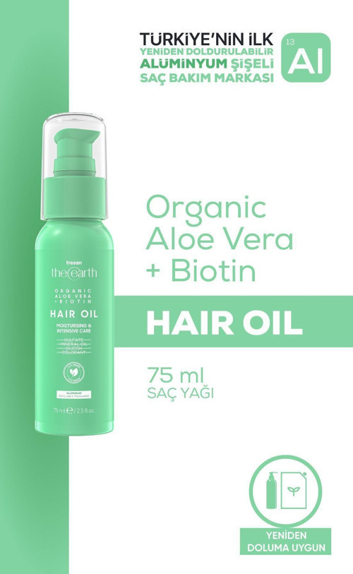 Organic Aloe Vera +Biotin Saç Yağı 75 Ml