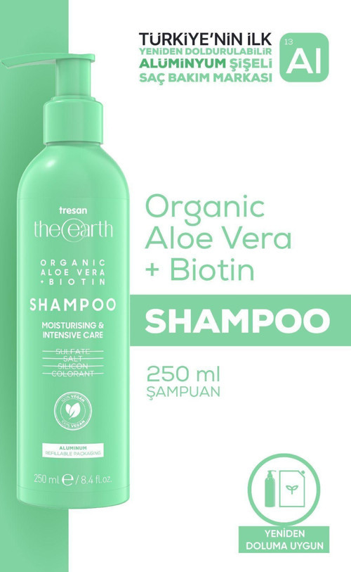 Organic Aloe Vera +Biotin Şampuan 250 Ml