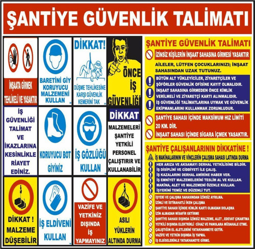 Şantiye İnşaat Alanı İnşaat Uyarı Levhası