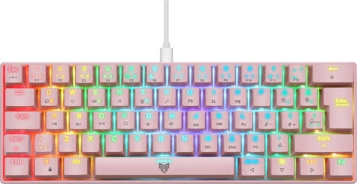 Majesty 62 Tuşlu RGB Mekanik Gaming Klavye Red Switch Pembe