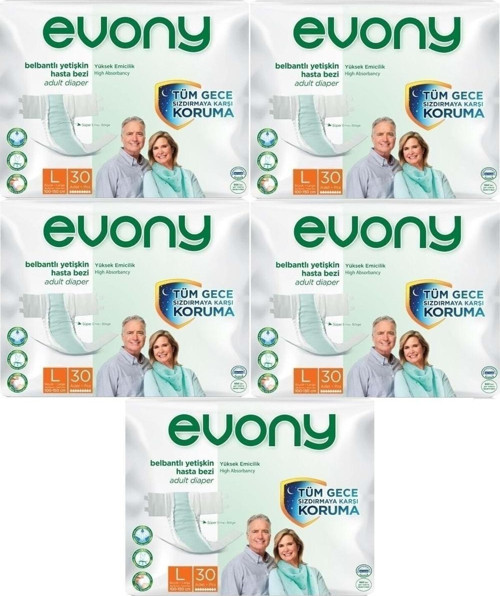 Hasta Bezi Yetişkin Bel Bantlı Tekstil Yüzey L-Büyük Boy 150 Adet (5Pk*30)