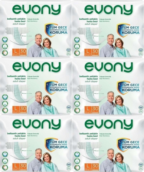 Hasta Bezi Yetişkin Bel Bantlı Tekstil Yüzey L-Büyük Boy 180 Adet (6Pk*30)
